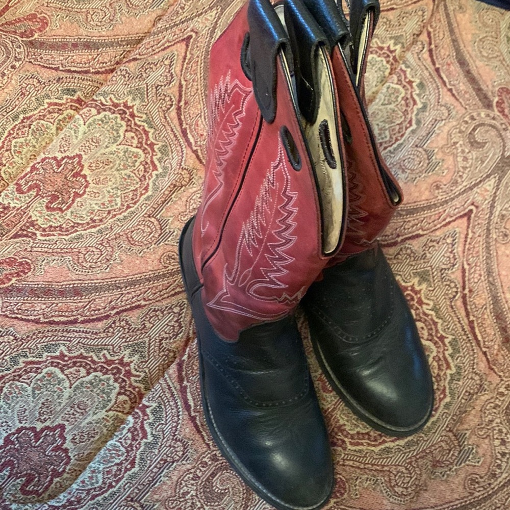 Durango black and red genuine leather cowboy boots Size 7D